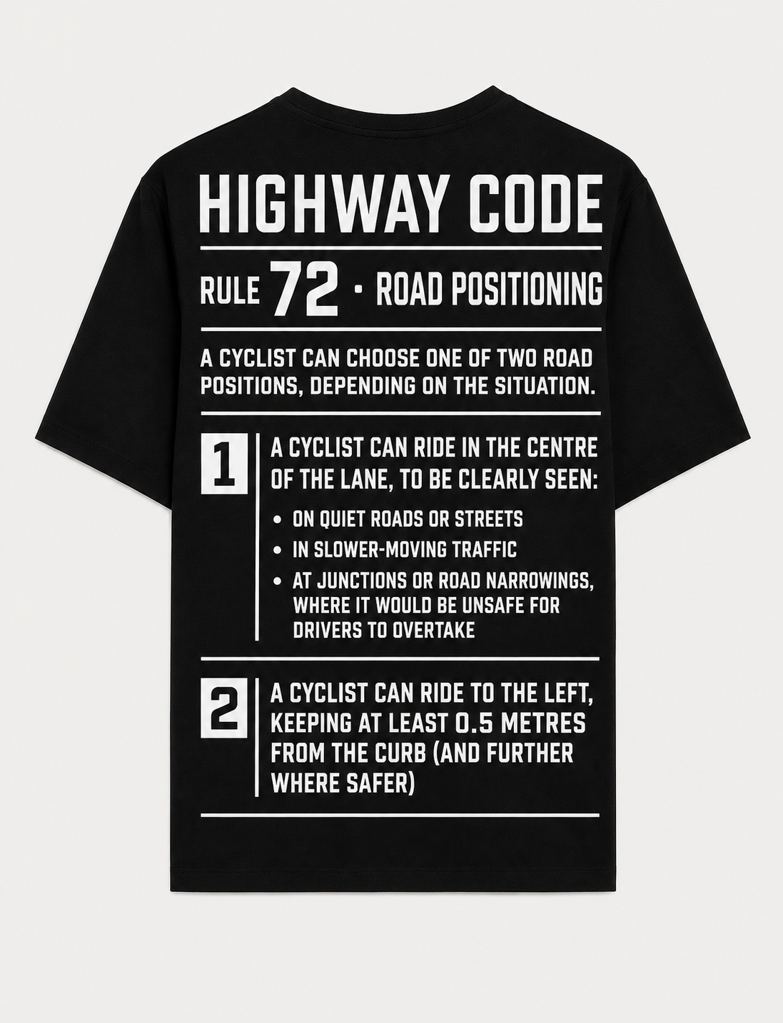 Rule 72 tee: I RIDE THE LANE